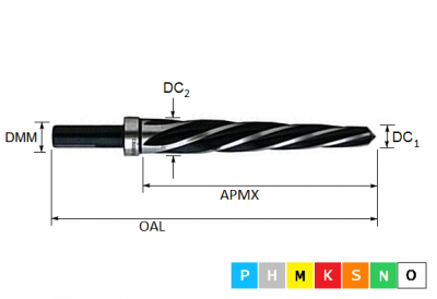 1.3/16 (30.16mm) HSS Car Reamer (1/2'' Shank)